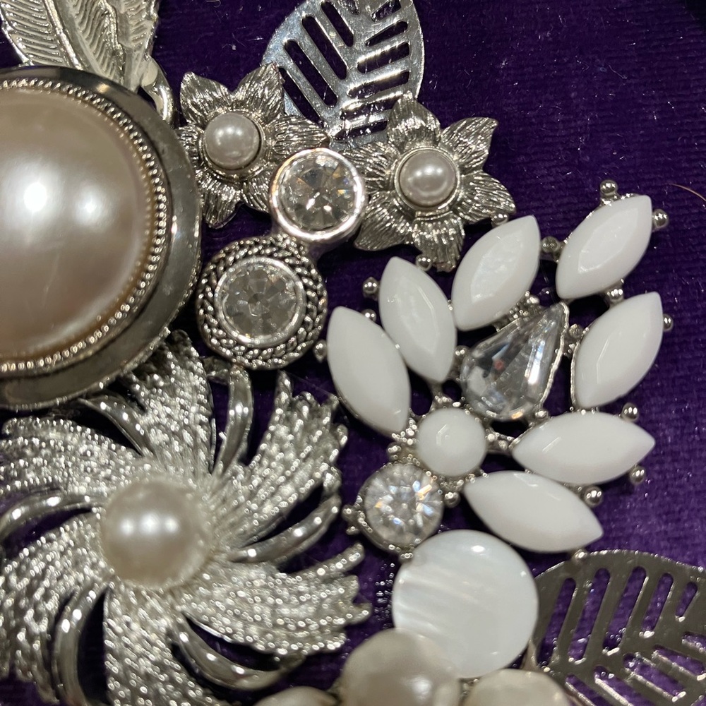 JEWELRY ART COLLAGE LILAC AND WHITE. UNIQUE HANDMADE OOAK GIFT 💝 IDEA - Picture 8 of 13
